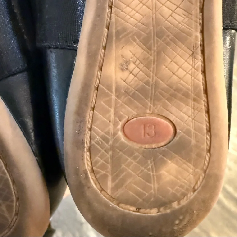 LIVIE & LUCA‎ Girl’s Bella Ballet Flat Shoes in Black Size 13 Ribbon Strap